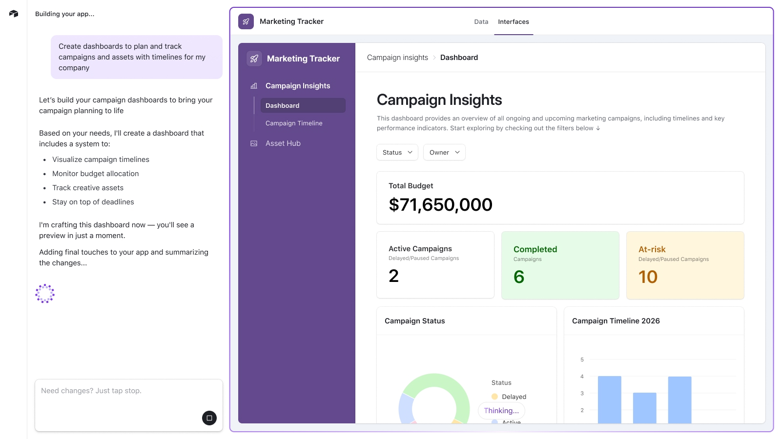 Airtable AI-native onboarding interface alternate view