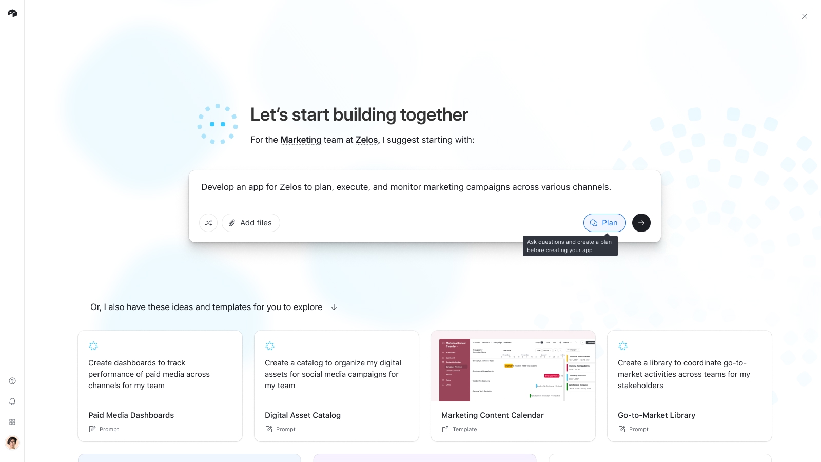 Airtable AI-native app creation interface