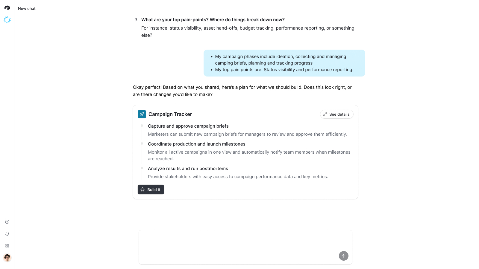 Airtable AI-native app creation interface alternate view