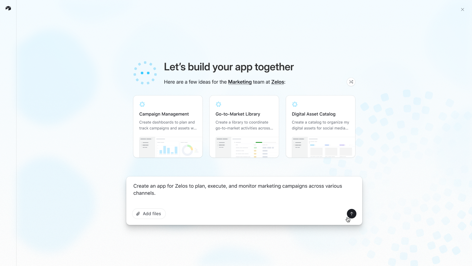 User prompt input interface